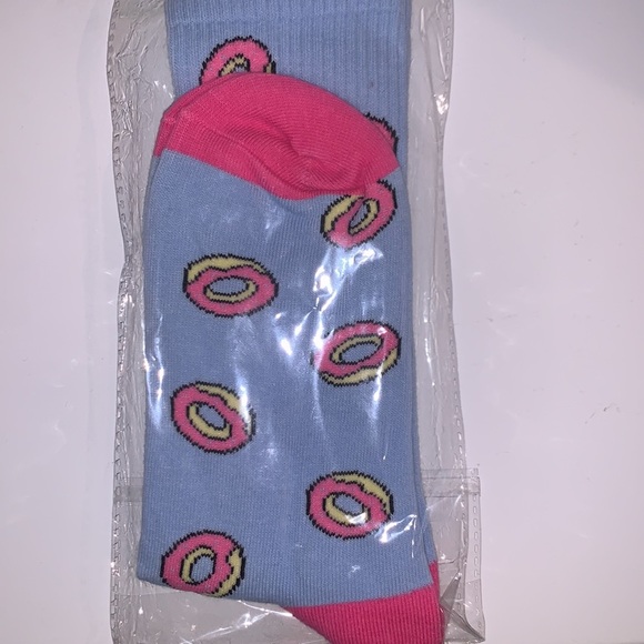 Women’s Blue and Pink Donut Socks - Picture 2 of 4